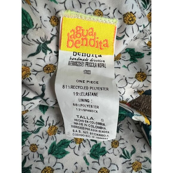 Agua Bendita Orange Priscila Nopal Lace-Up One-Piece Swimsuit size S - Picture 7 of 8